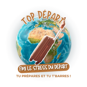 Valise sur globe, stress du départ.